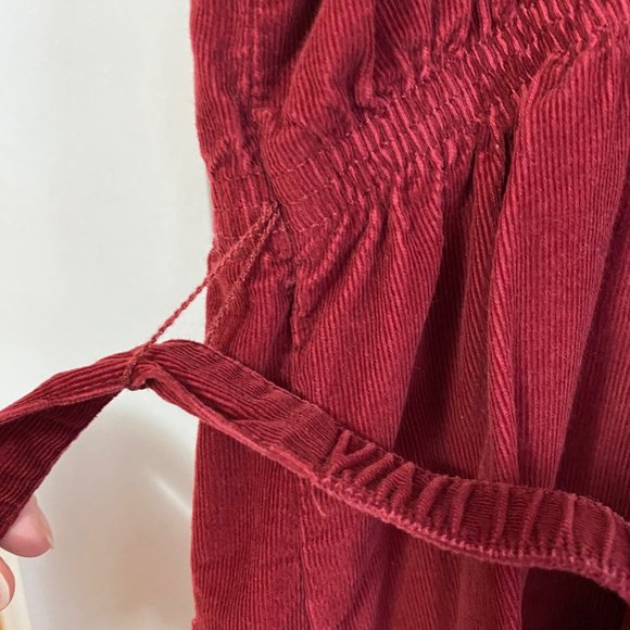 Urban Outfitters button down corduroy midi dress wine red size L - Picture 7 of 9